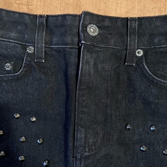 NWT Carmar Denim Alecto Mini Skirt with Studded Detail Frayed Edge - Picture 11 of 11